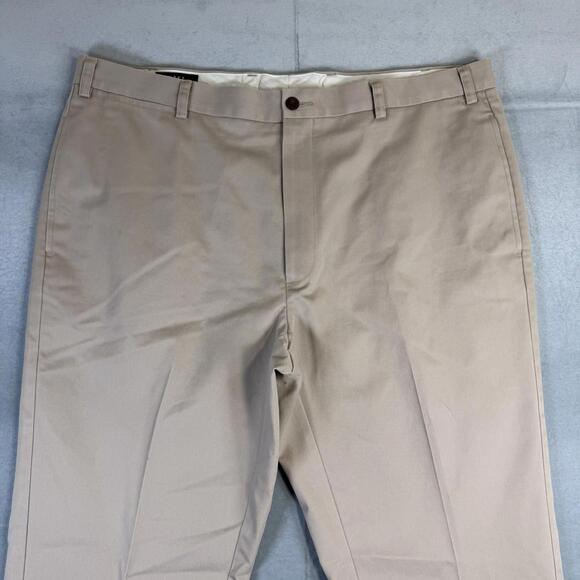 Vintage Orvis Chino Pants Mens 42x30 Beige Straight Leg Twill Flat Front 90s - Picture 2 of 8